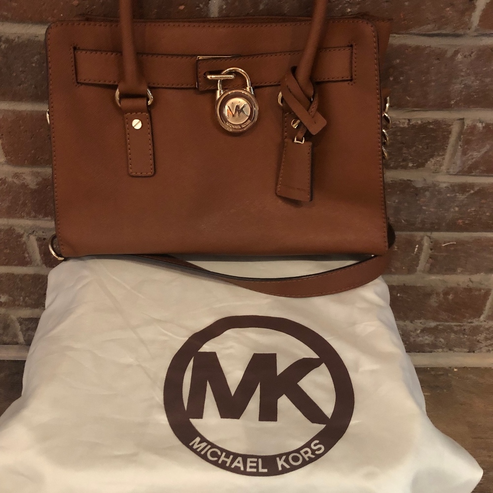 Michael Kors Hamilton Saffiano Bag Brown Leather